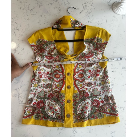 Anthropologie Maeve Scarf-Printed Silk Blouse - Size 4 - Picture 14 of 14